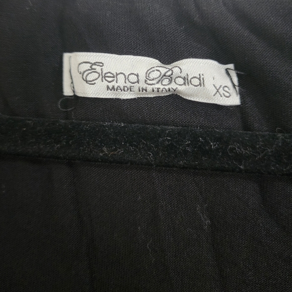 Elena Baldi silk wrap dress/Size XS/NWOT/Vintage/black, floral/hi-low/ - Picture 4 of 7